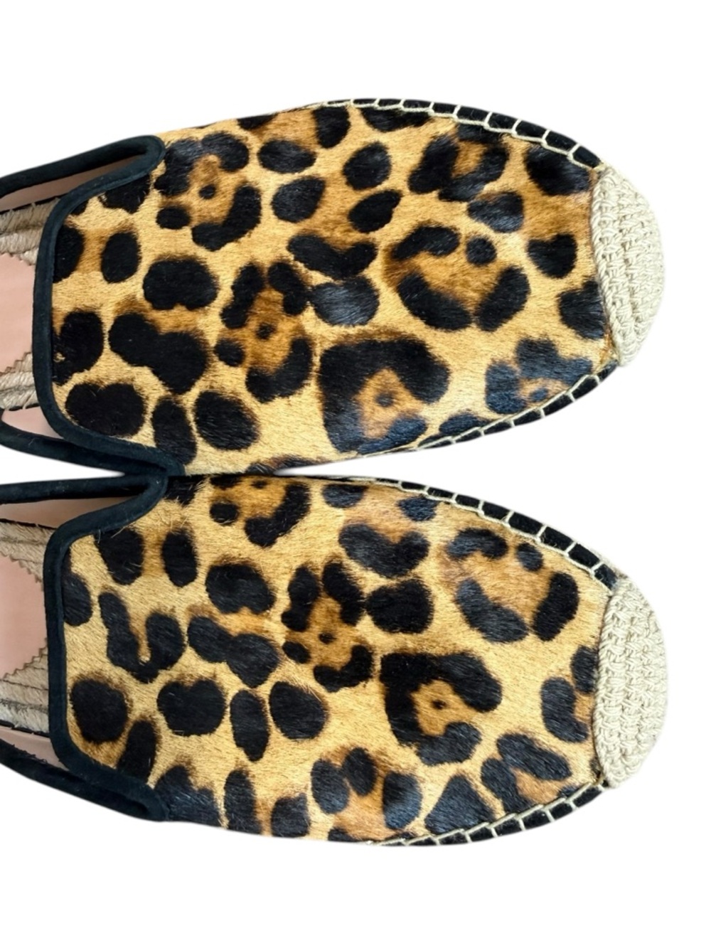 J. Crew Fur-Calf Hair Leopardprint Slip-On Espadrille Mules Women’s Shoes Size 9 - Picture 6 of 12